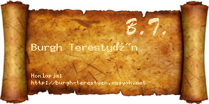 Burgh Terestyén névjegykártya